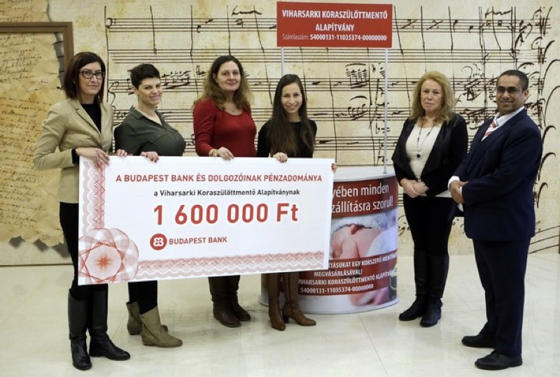 Budapest Bank és dolgozói – 1 600 000 Ft pénzadomány